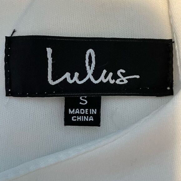 Lulu's Gimme Some Flair White Flounce Sleeve Bodycon Dress Ivory Heavyweight Kni - Picture 7 of 9